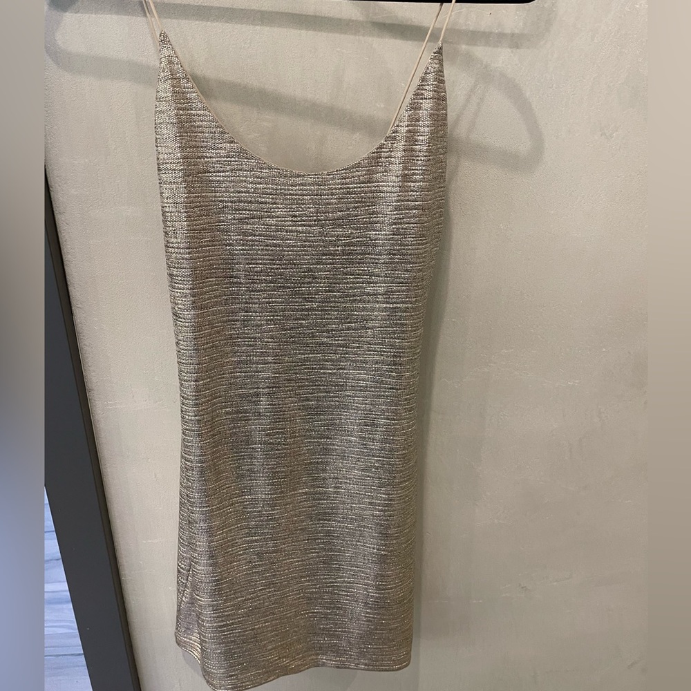 Alice & Olivia Gold Mini/Midi Dress